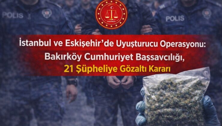 İstanbul ve Eskişehir’de Uyuşturucu Operasyonu: 21 Şüpheliye Gözaltı Kararı