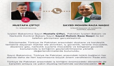 Bakan Çiftçi’den Pakistanlı Mevkidaşı ile Kritik Telefon Görüşmesi